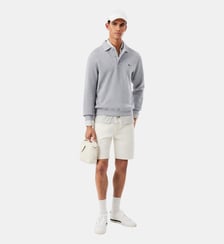 Sweatshirt col polo coton côtelé Lacoste