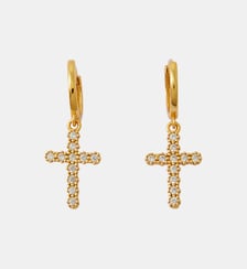 Puces d'oreilles fleurs avec chaine fermoir - argent garanti 925 doré Balaboosté