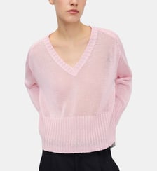 Pull court en maille à col en V Adolfo Dominguez
