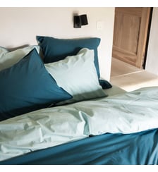 Housse de couette en percale de coton lavé, DOUCEUR LAVÉE Blanc Cerise