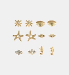Set x6 paires de puces d'oreilles mer Balaboosté