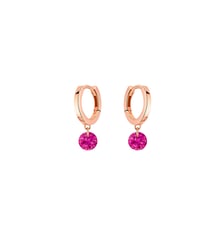 Mini Créoles CONFETTI - Rubis, poids total 0,60ct approx. - Or rose 750‰ La Brune & La Blonde