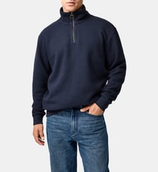 Sweat-shirt zippé col montant en molleton piqué Newfield Rodd & Gunn