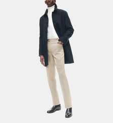 Manteau droit mi-long en laine et cachemire Fursac