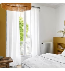 Rideau Panneau Tamisant Lin 100% lavé légèrement froissé Madura