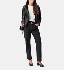 Blouson motard cuir capuche coton Ikks
