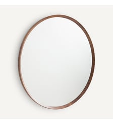 Miroir rond noyer massif, diamètre 100 cm AM.PM