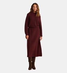 Jupe Dansante Bordeaux En Laine Mélangée Vera Maison 123