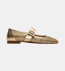 Moka - Ballerines En Cuir Nappa Or Parallèle
