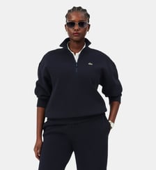 Sweatshirt col montant zippé en Piqué Lacoste