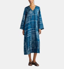 Robe garcia en sergé de soie imprimé Momonì