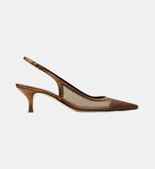 Alfi - Slingback En Cuir Et Mesh Bronze Parallèle