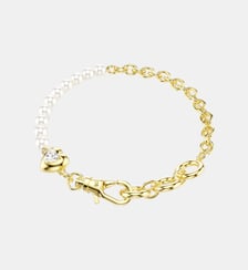 Bracelet Idyllia, Perle de cristal, Doré à l’or 18 carats (750/1000) Swarovski