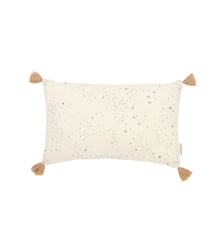 Coussin rectangulaire avec pompons en double gaze de coton lavé Wabi-Sabi Nobodinoz