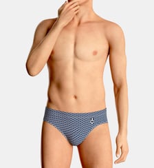 Slip de bain à motif géométrique en tissu stretch Impetus