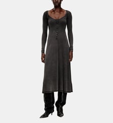 Robe mi-longue en jersey côtelé délavé Diesel