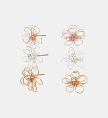 Set x3 petites boucles d'oreilles fleurs filaires Balaboosté