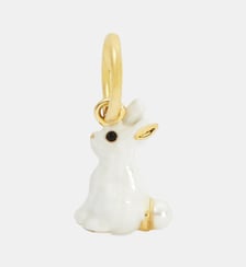 Pendentif lapin blanc et perle, Clairvoyance et Réconfort Les Néréides
