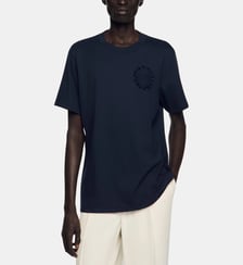 T-shirt en coton à fleur crochet Sandro