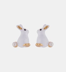 Boucles d'oreilles lapin et perle Les Néréides