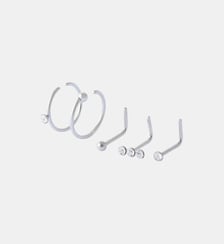 Set de 5 piercings nez studs et anneaux acier inoxydable Balaboosté