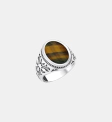Bague ruban plaquée or, ornée de gemmes noires Thomas Sabo