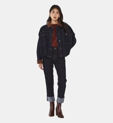 Blouson Denim Et Velours En Coton Mélangé Bob Maison 123
