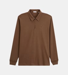 Polo zippé manches longues en coton interlock Serge Blanco