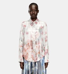 Chemise métallique avec imprimé de roses floues Diesel