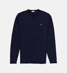 T-shirt droit manches longues en coton flammé Serge Blanco