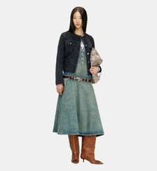 Veste sans col en denim à rayures fines Diesel