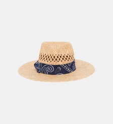 Chapeau en raphia à bandana - KAYNA Pablo