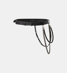 Ceinture en cuir de 3 cm avec chaînettes et lanières Pinko