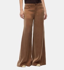 Pantalon palazzo en sergé peau de pêche Pinko