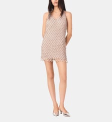 Robe courte perlé avec doublure Maje
