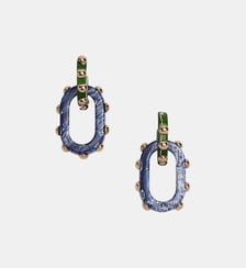 Nefertiti Double Earrings Solid Dark Green La DoubleJ