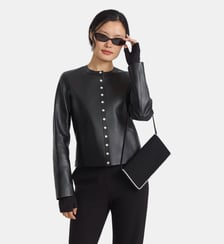 cardigan pression en cuir Agnès b.