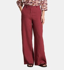 Pantalon droit et large en lin taille haute La Fée Maraboutée