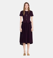 Robe longue en maille à basque Sandro
