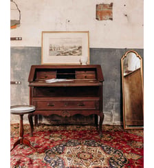 Secrétaire en bois foncé Honoré N°188- Produit chiné Debongout