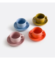 Lot de 4 tasses et sous-tasses, en grès émaillé La Redoute Interieurs
