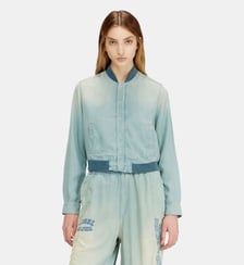 Chemise bomber en denim fluide à effet sali Diesel