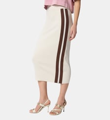 Jupe midi ajustée avec bandes contrastantes Pinko