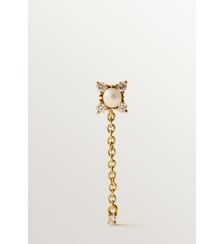 Piercing en or jaune 18 carats avec perle et saphirs blancs Aristocrazy