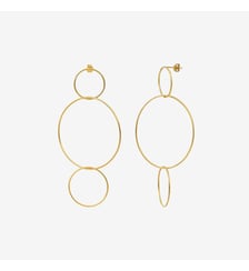 Boucles d'oreilles dorées longues - circle Caroline Najman