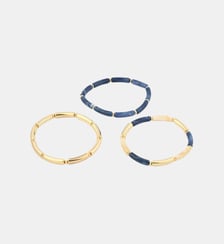 Set x3 bracelets tubes bleu et doré Balaboosté