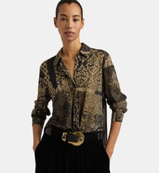 ARLES SHIRT IN LUREX JACQUARD JERSEY - BLACK/PEACH Momonì
