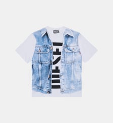 T-shirt imprimée effet denim avec logo Diesel Kids