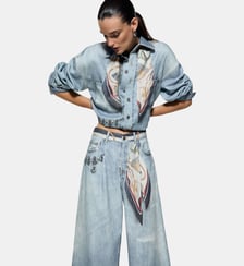 Jean flare avec foulard Liu Jo