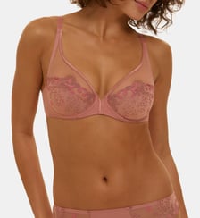 Soutien-gorge avec armature décolleté plongeant - Rose Fumé Simone Pérèle